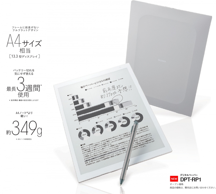 Е-ридер Sony DPT-RP1 с 13,3-дюймовым E Ink-экраном оценён в $719″